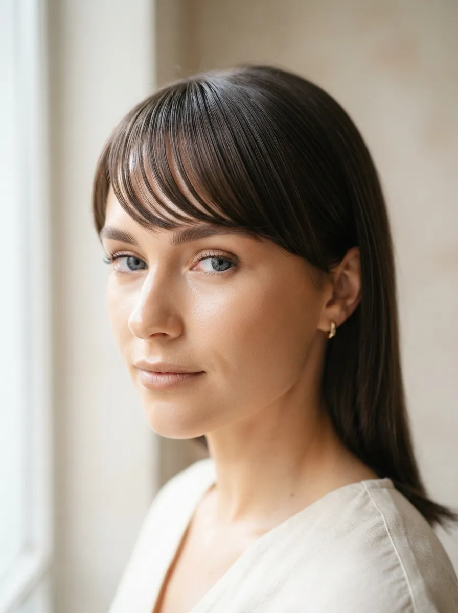 Side Swept Bangs for Thin Straight Hair