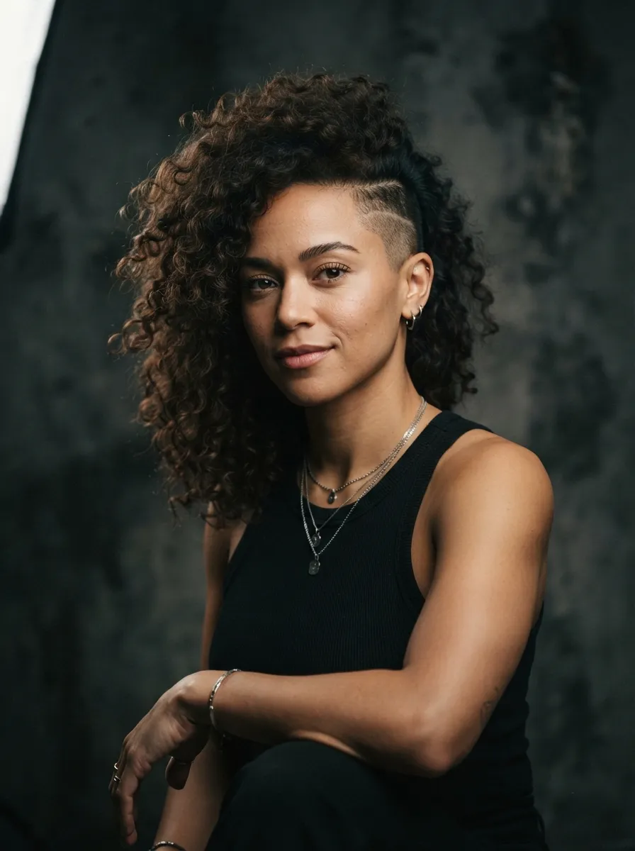 Curly Hair With Curly Undercut
