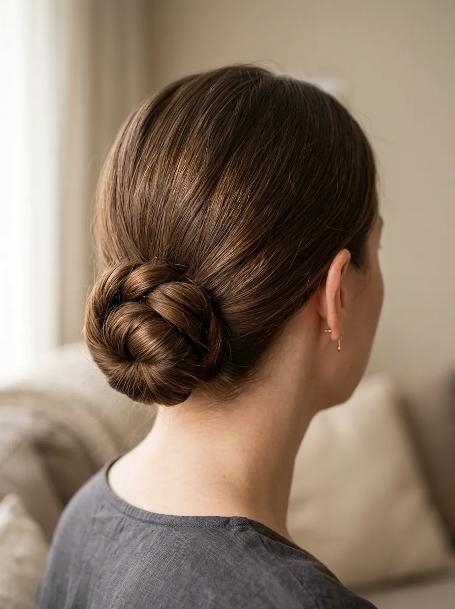 Twisted Bun For Shoulder Length Hair
