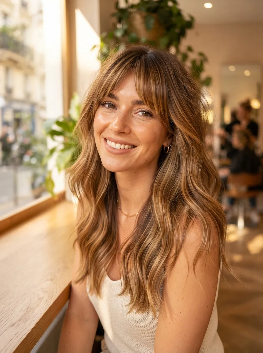 Bangs with Balayage for Softness
