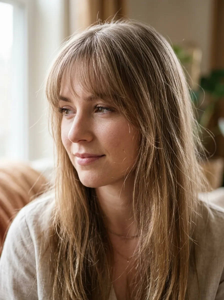 Bangs For Fine Hair Using Minimal Thinning