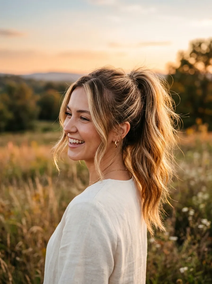 High Ponytail For Balayage Hair