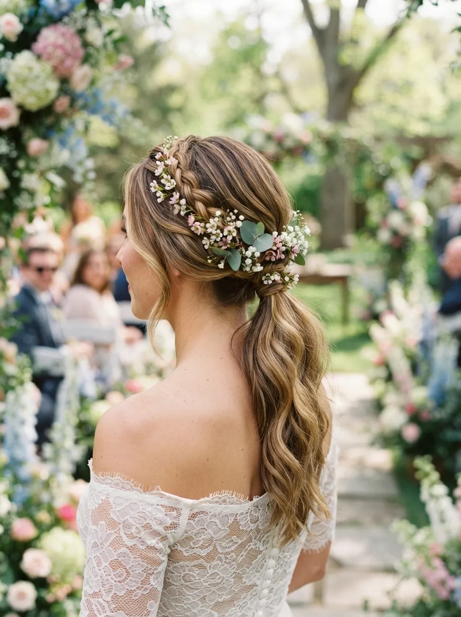 Ponytail With a Braided Halo