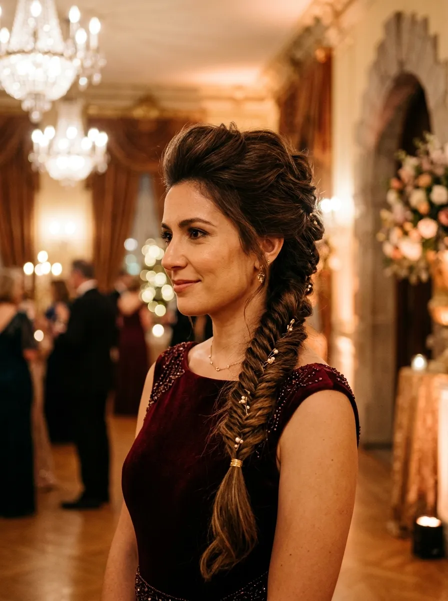 Braided Low Ponytail With Volume