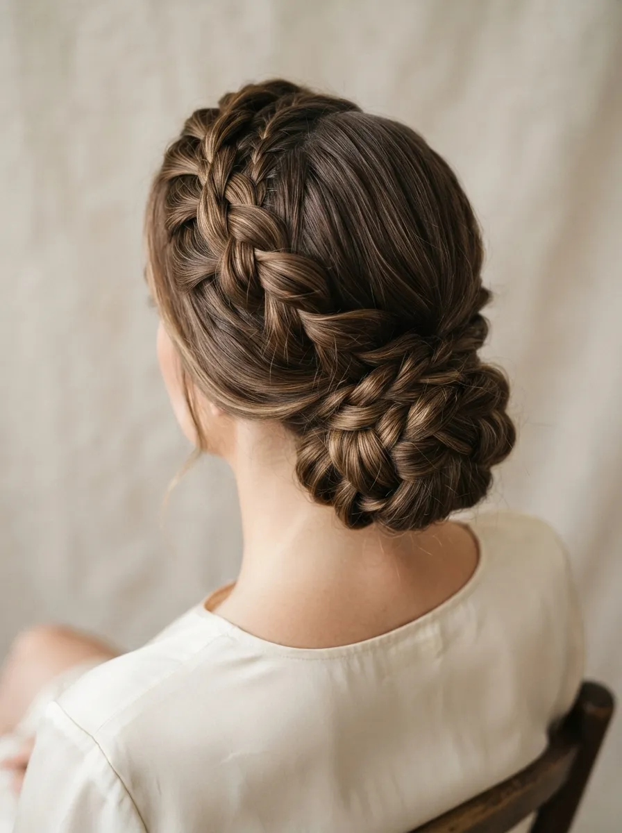 Low Bun with Twisted Crown