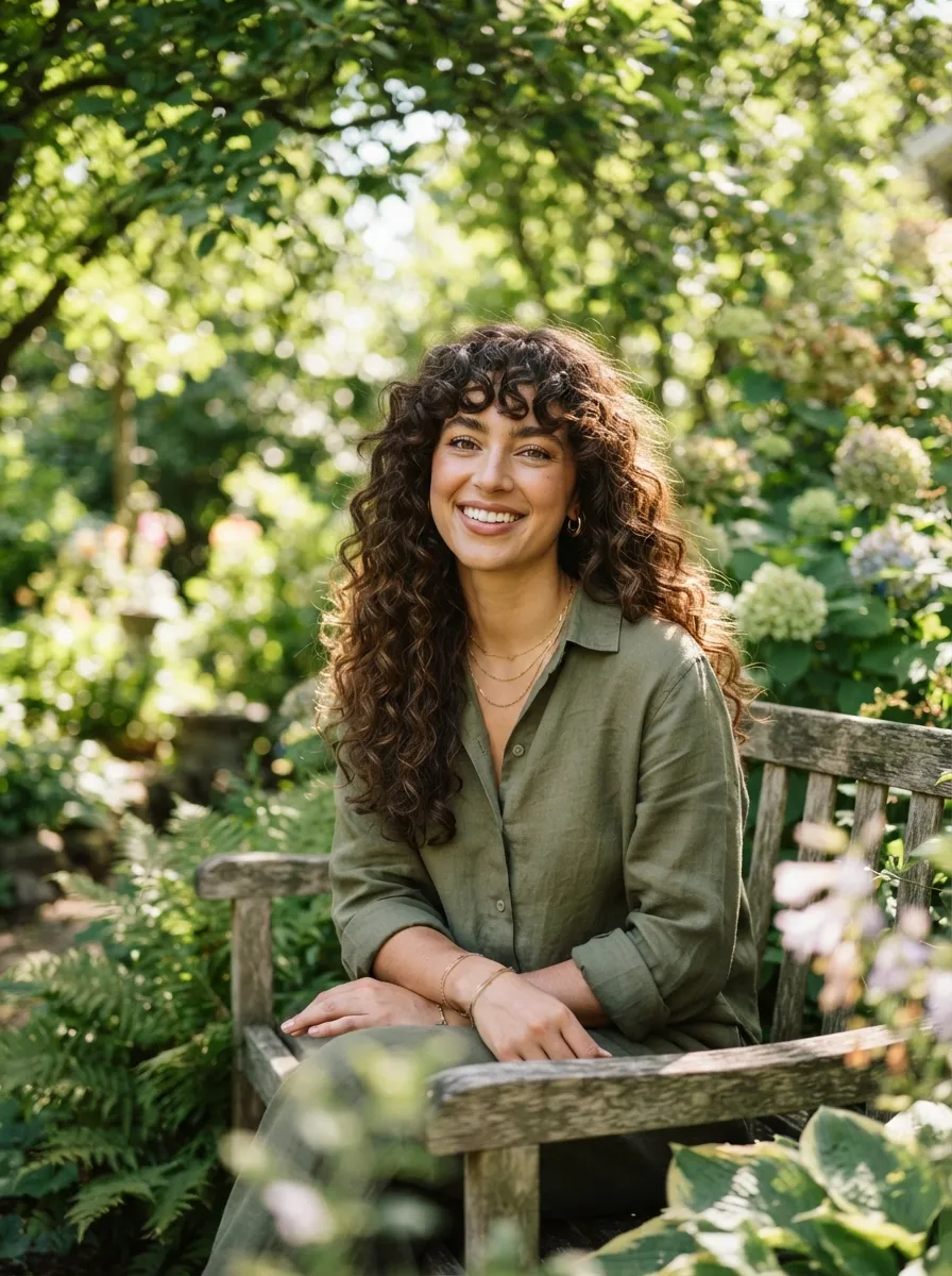 Curly Hair With Curly Fringe And Long Layers