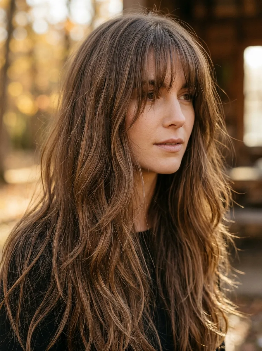 Butterfly Cut With Soft Bangs And Layers