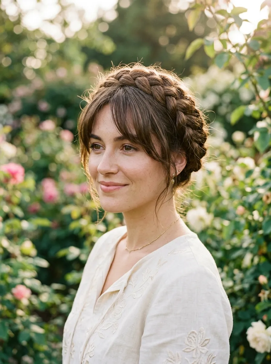 Bottleneck Bangs With Braided Styles