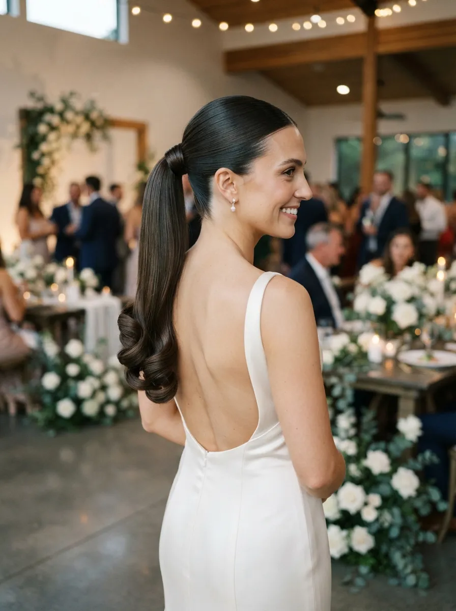 Ponytail With Volume and a Deep Curl at the Ends
