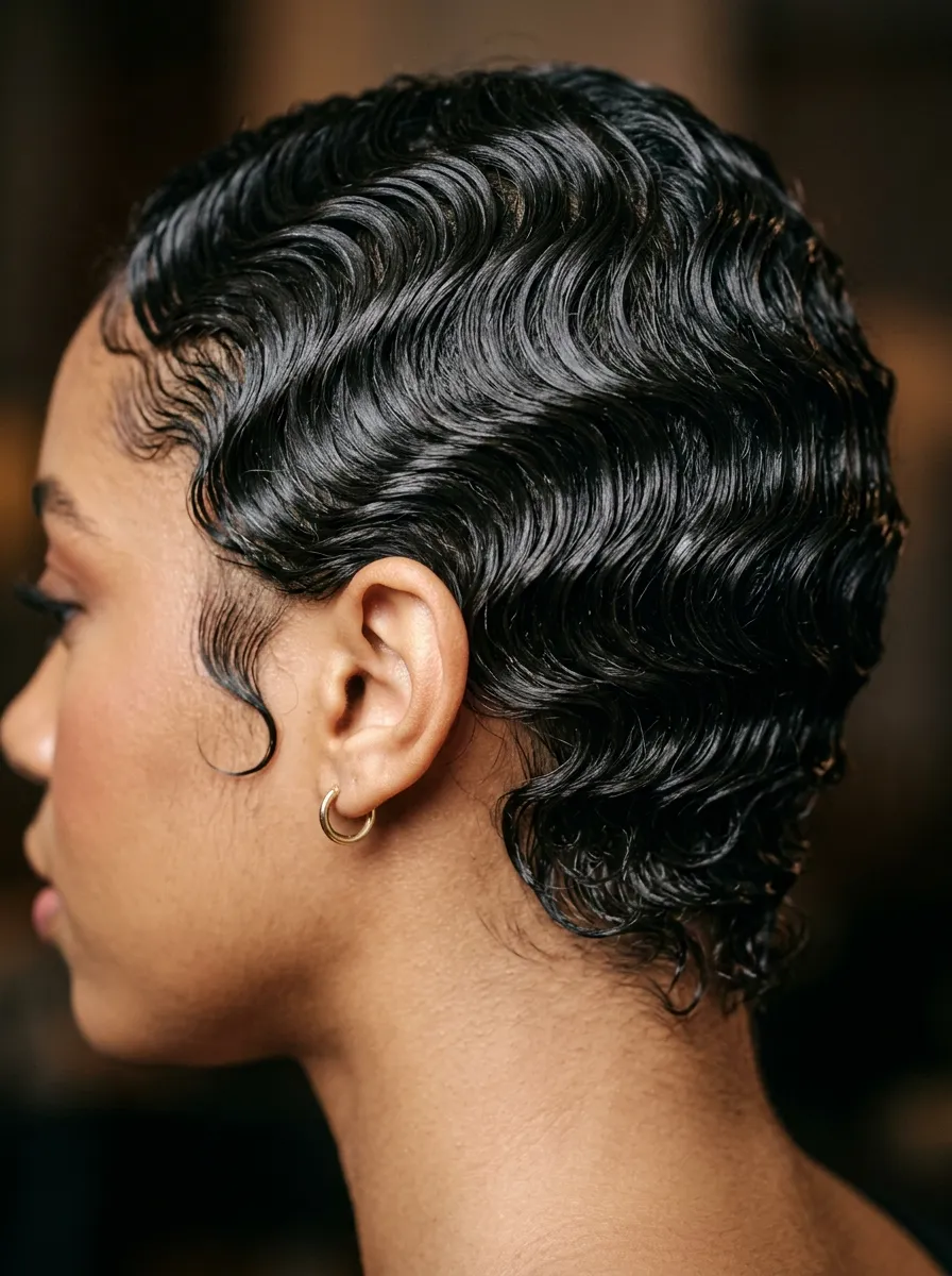 Wet Look Finger Waves