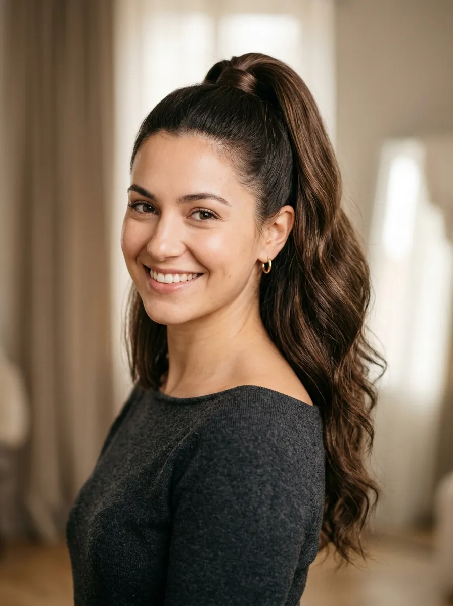 High Ponytail For Short Hair With Extensions