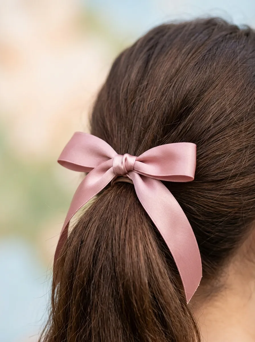 Ponytail with Ribbon Bow