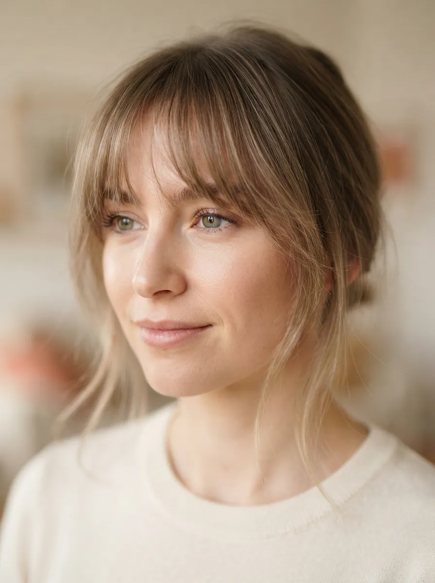 Wispy Curtain Bangs For Fine Hair