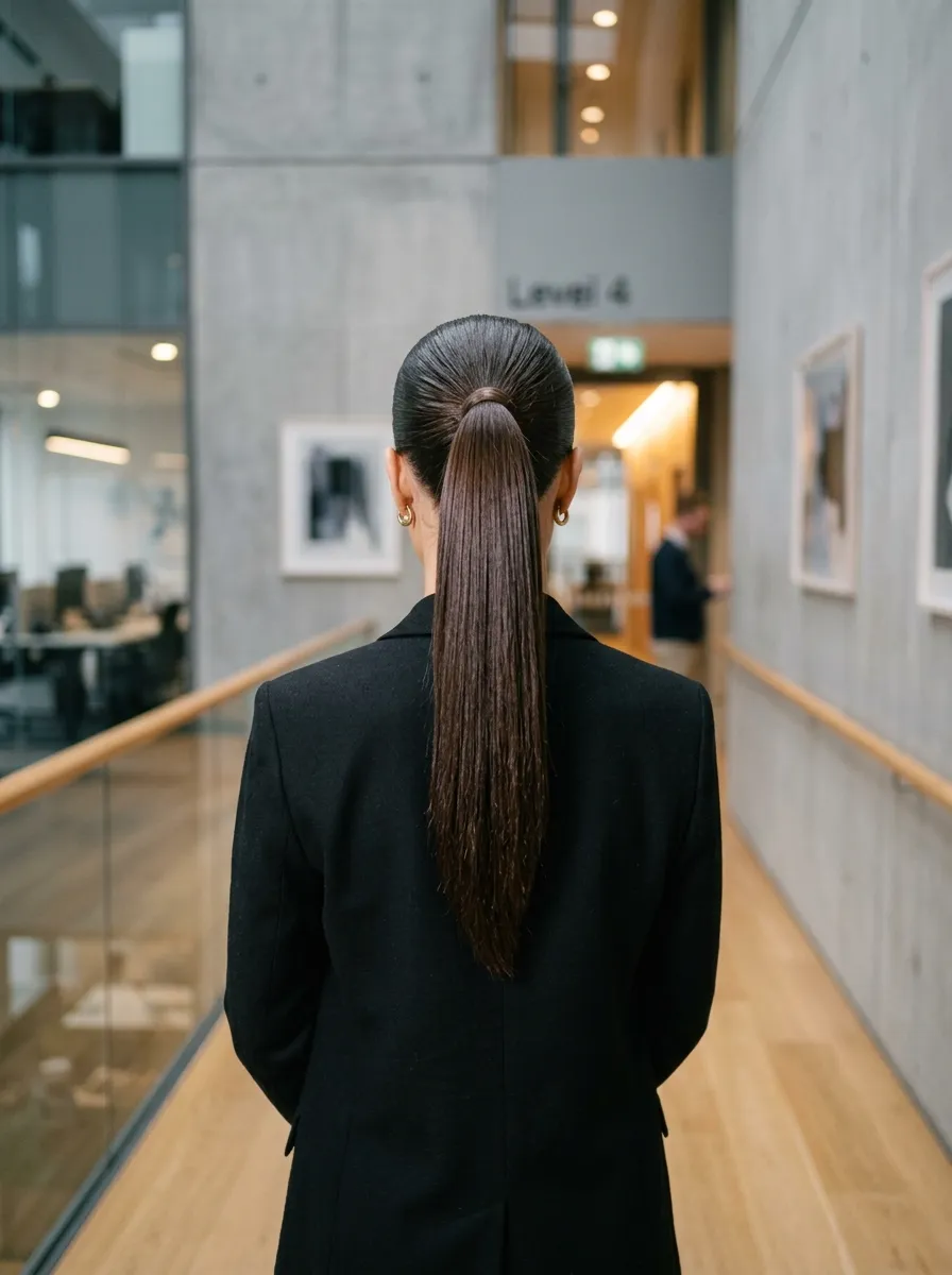 Sleek Middle Part Ponytail