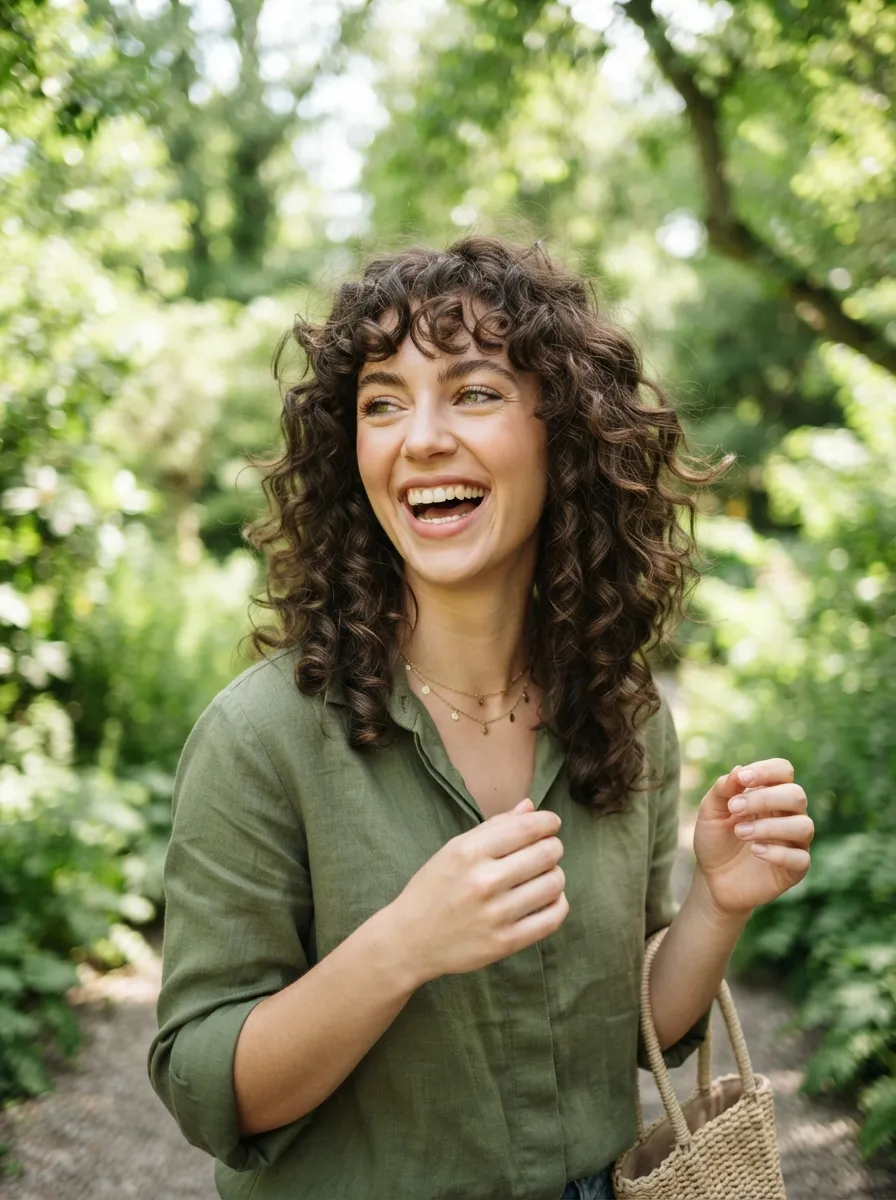 Curly Shag With Bangs
