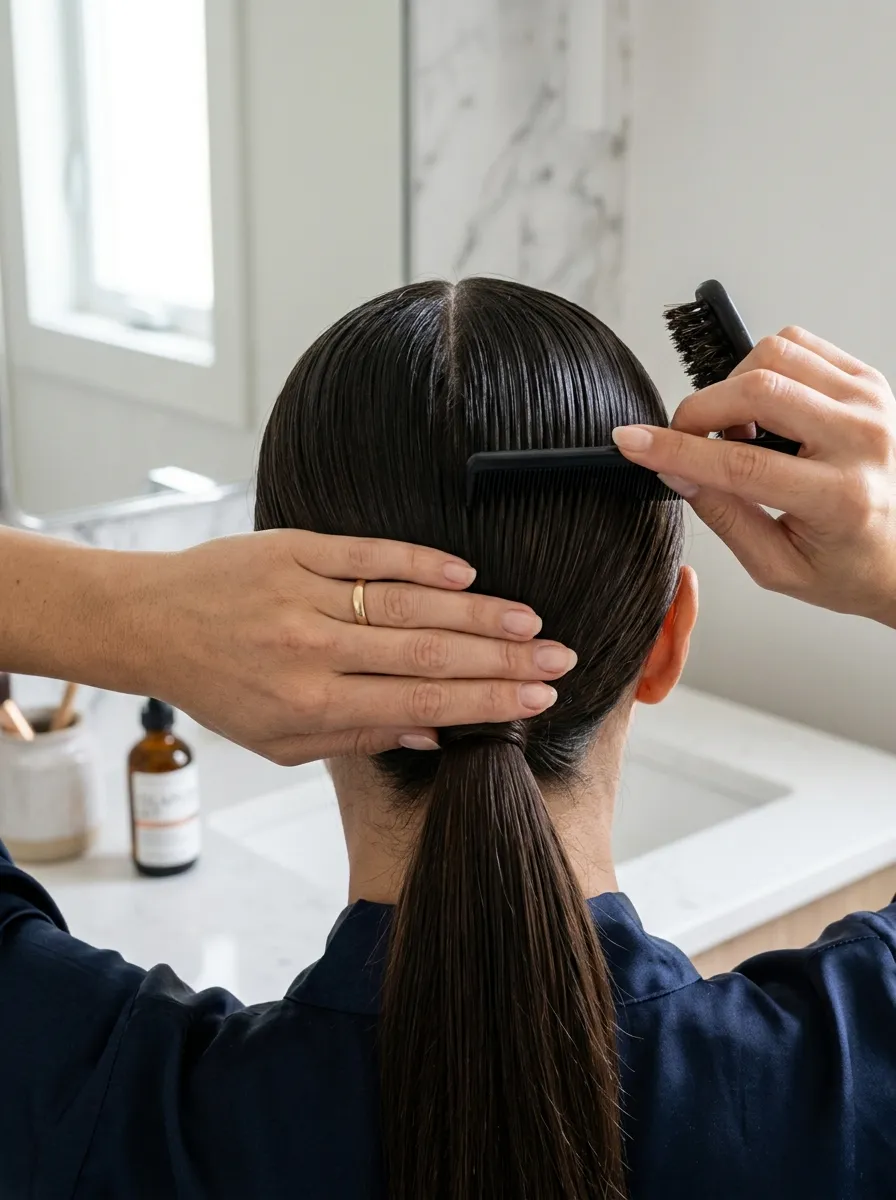Sleek Middle Part Ponytail