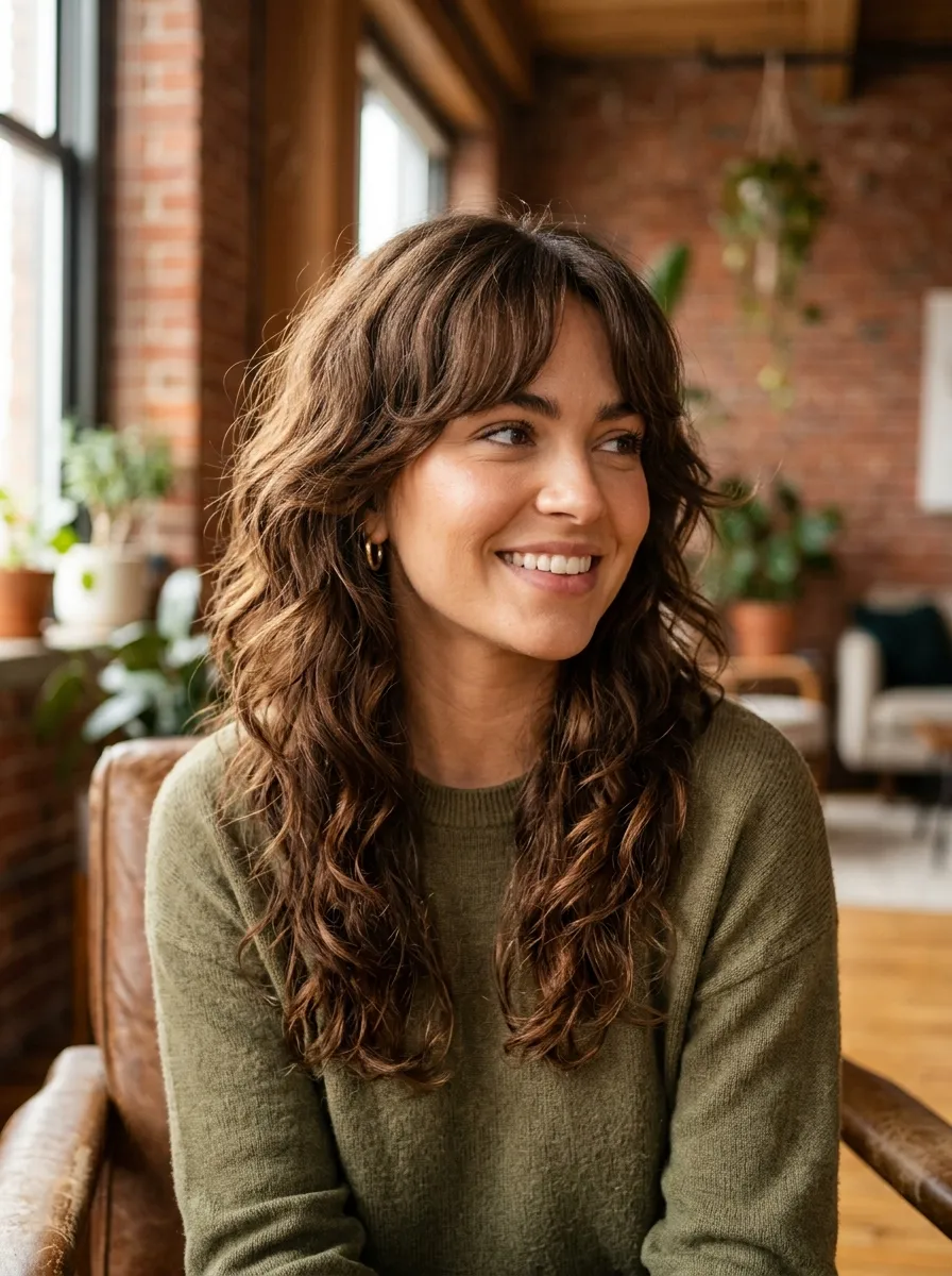 Curtain Bangs With Choppy Layers