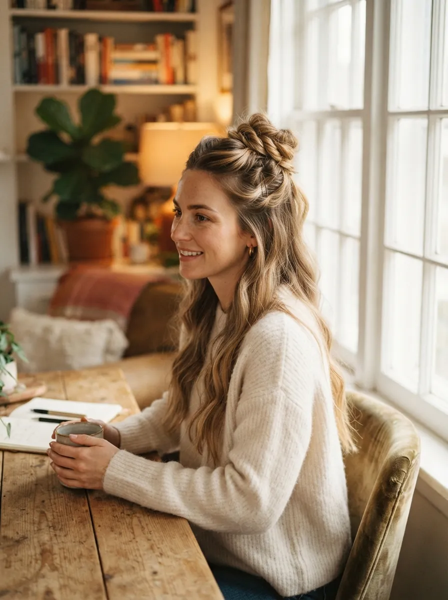 Twisted Half Up Bun
