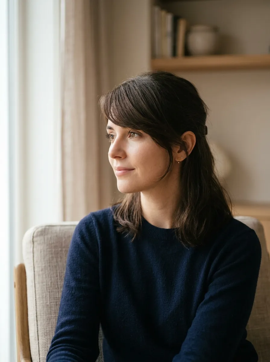 Side Swept Bangs For Oval And Heart Faces