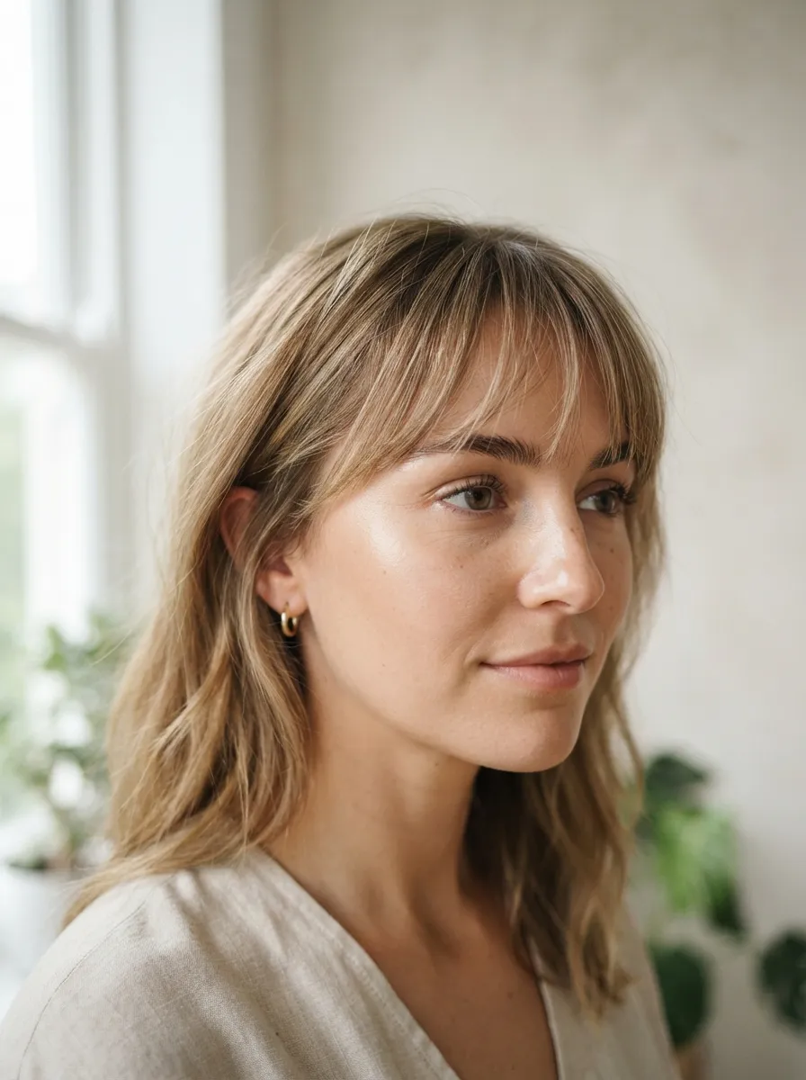 Wispy Side Fringe for Fine Hair