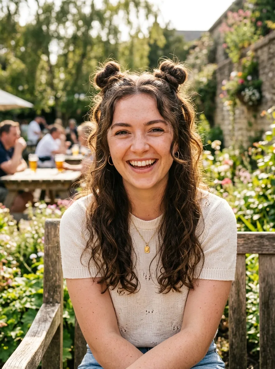 Half Up Twisted Space Buns