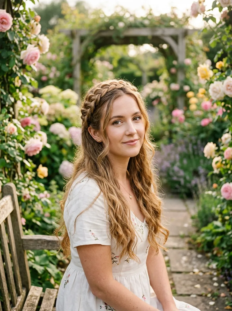 Half Up Braided Crown