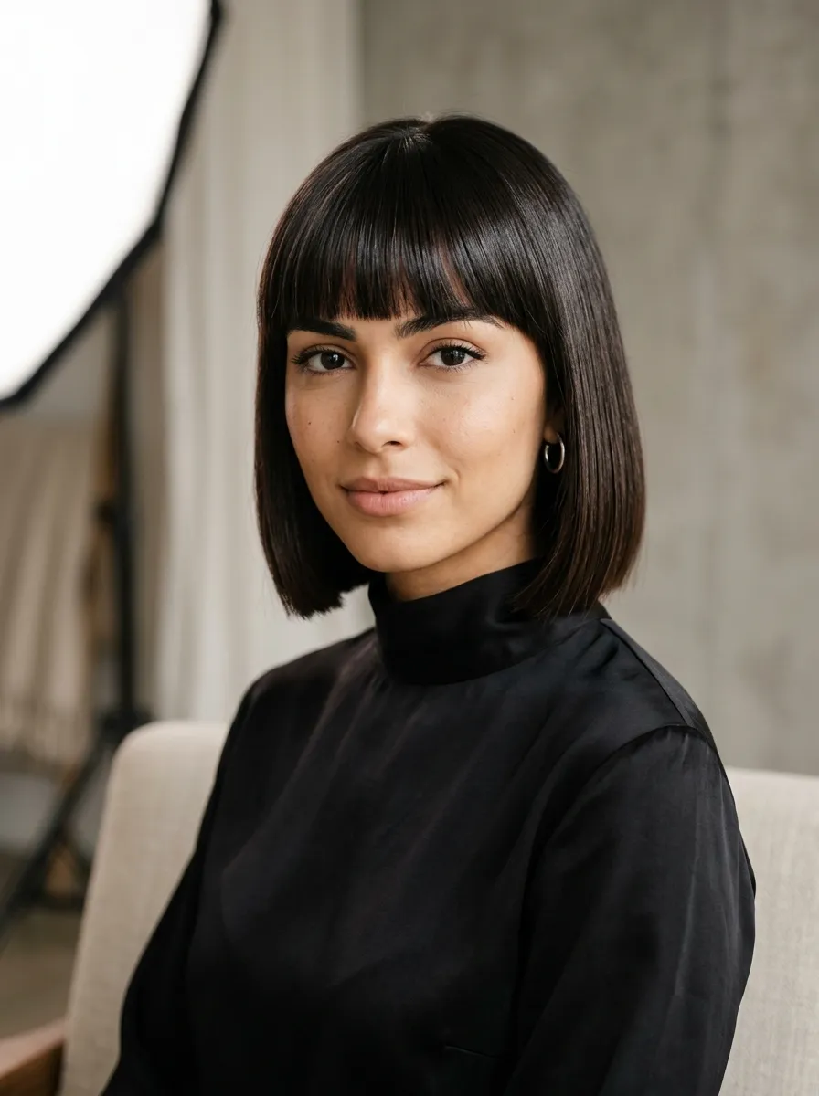 Blunt Bob With Bangs