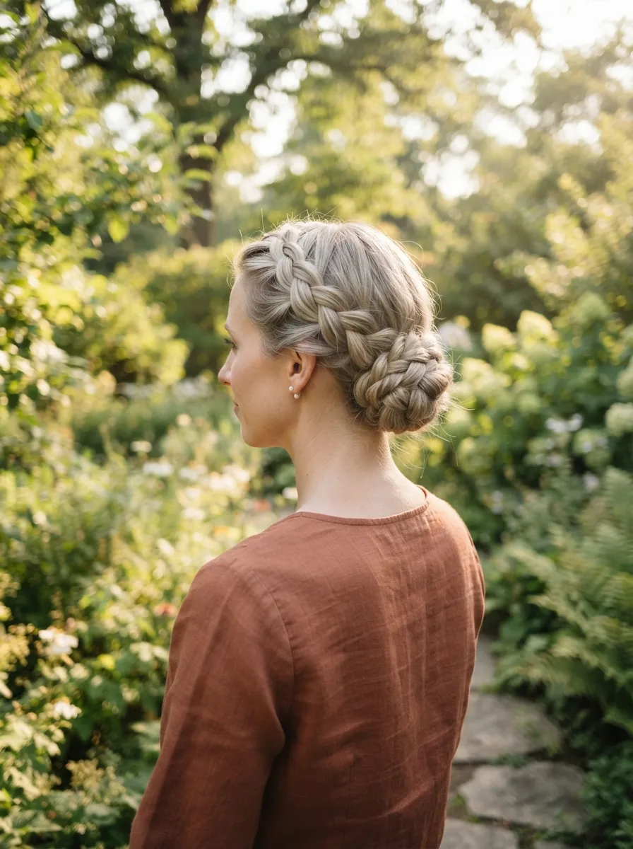 Braided Crown Bun for Extra Fullness