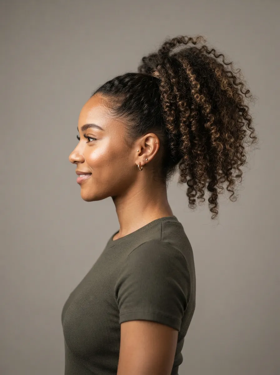High Curly Ponytail