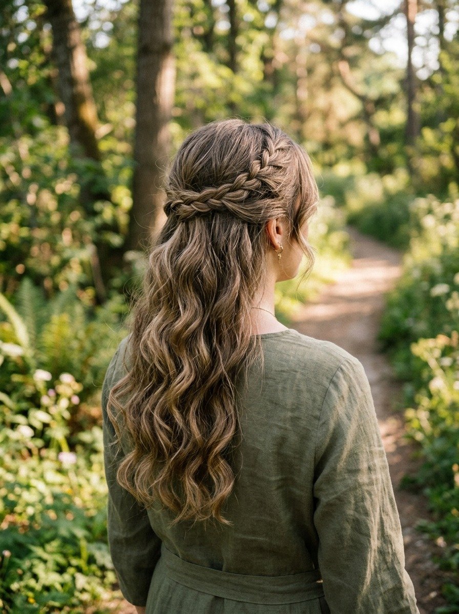 Half Up Wavy Style