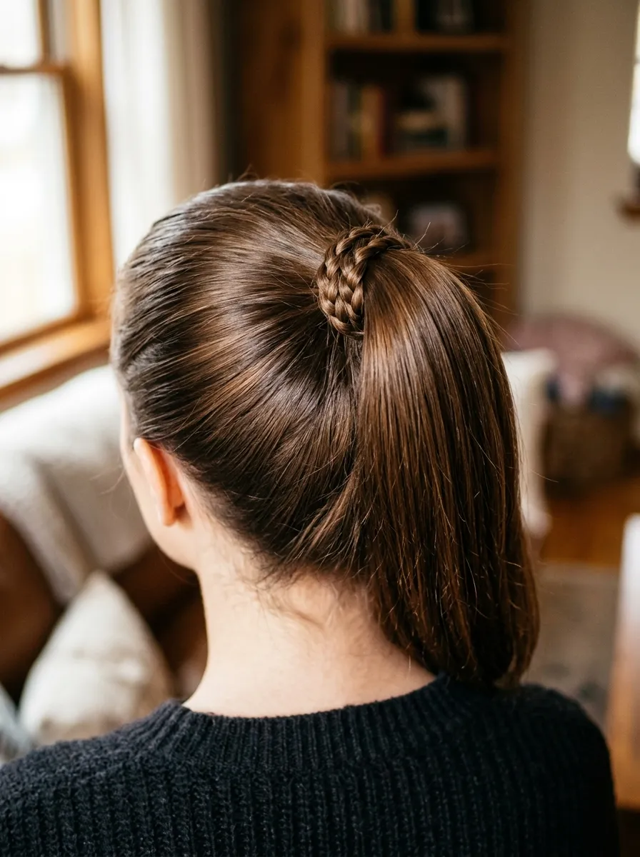High Ponytail With A Braided Base