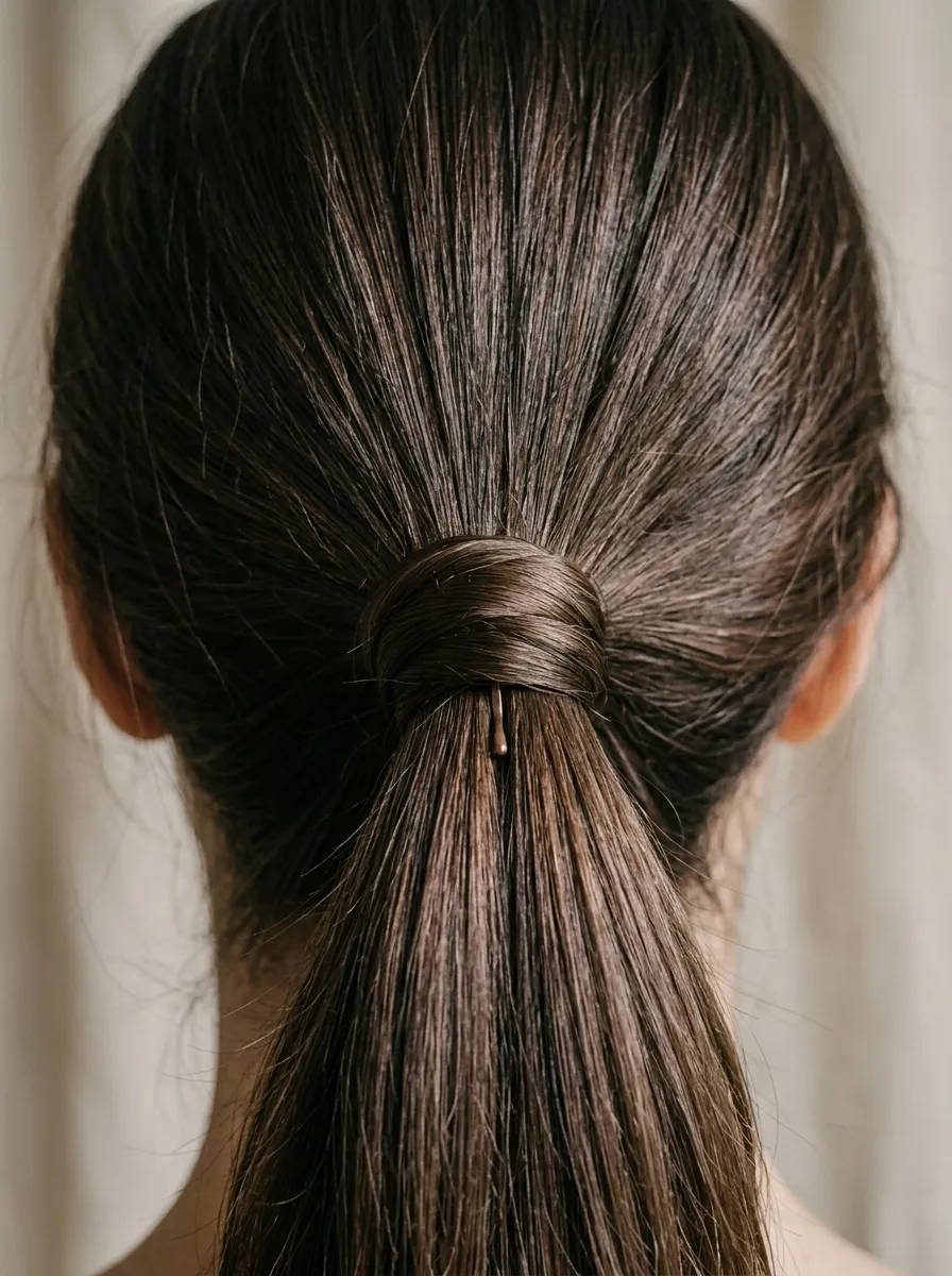 Wrapped Ponytail with Hidden Elastic