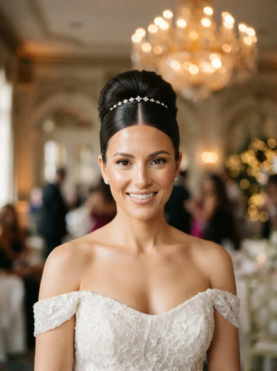 Sleek High Bun With Bouffant