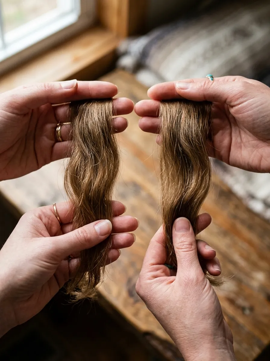 matching hair sections from opposite sides