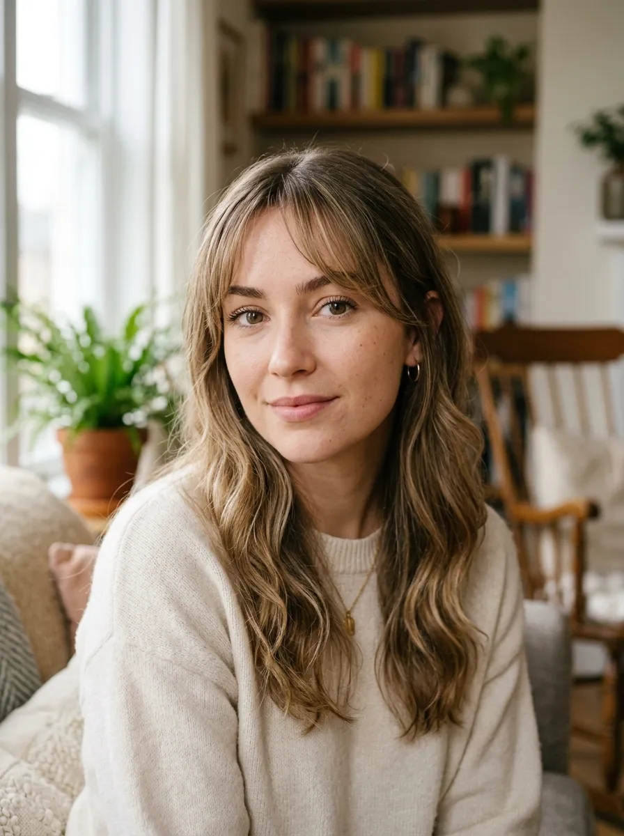 Curtain Bangs With Long Layers And Bouncy Ends