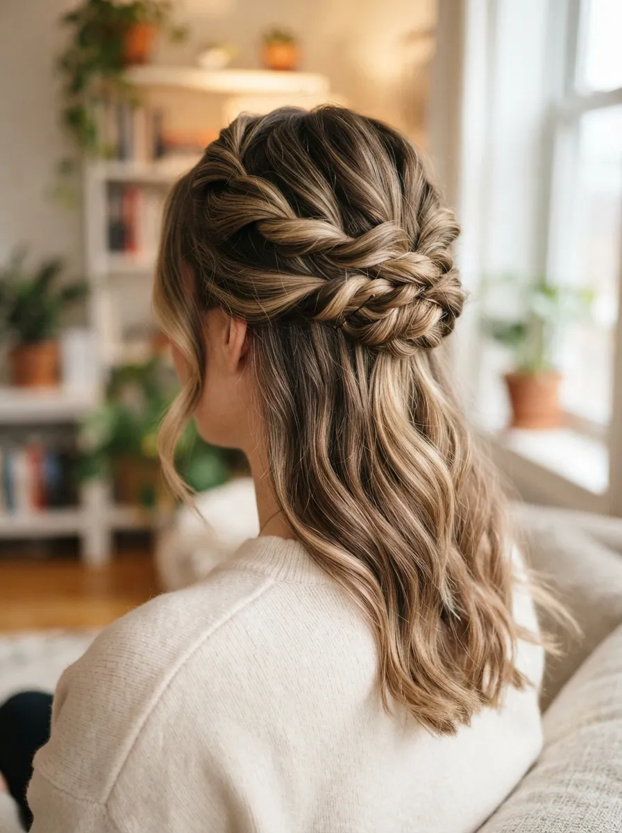 Half Up Twisted Updo
