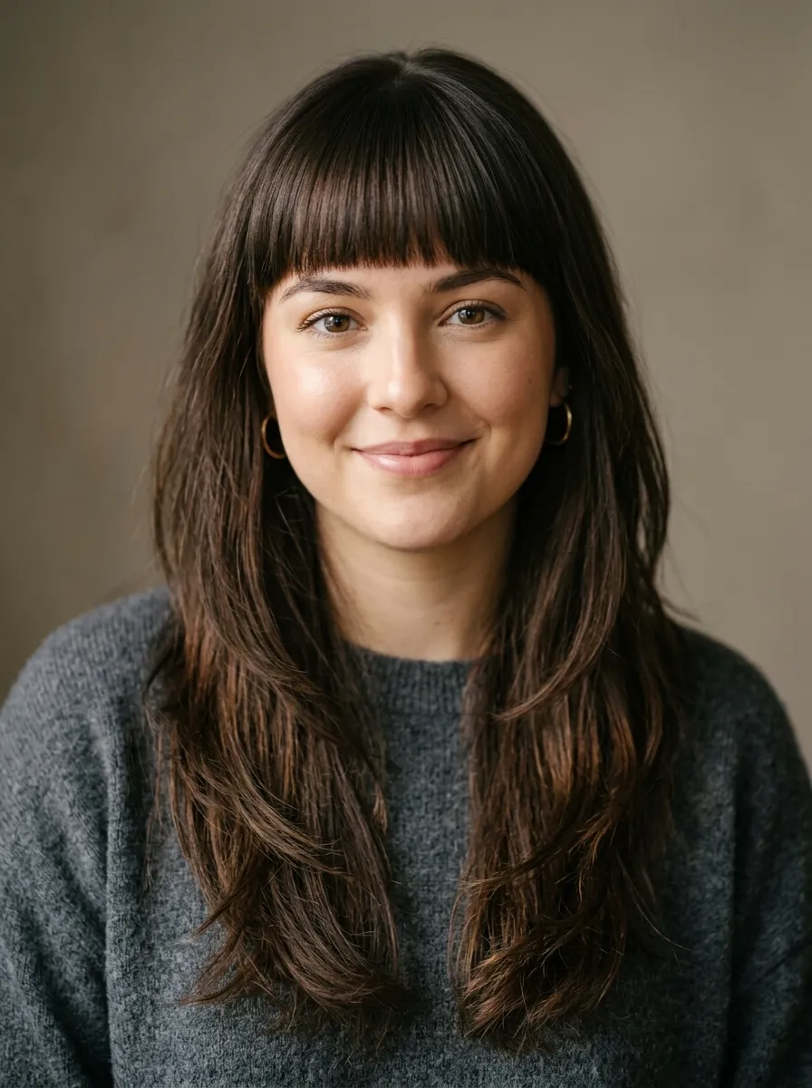 Blunt Bangs with Layers