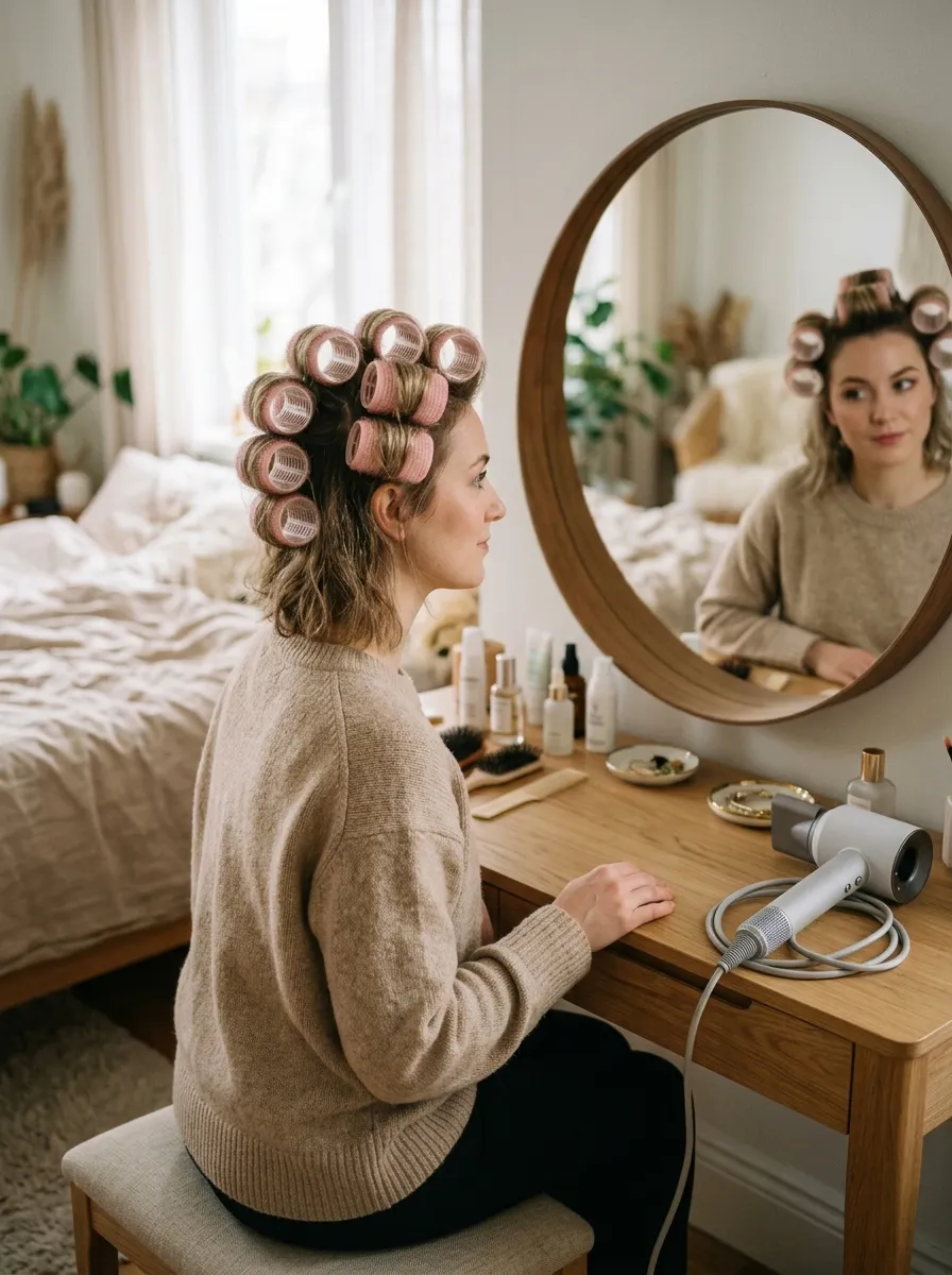 High Ponytail with Velcro Rollers