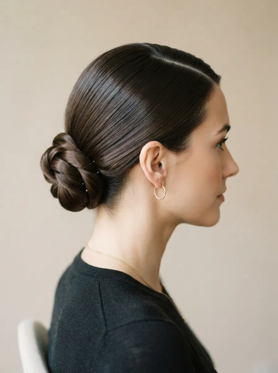 Chignon with Side Part