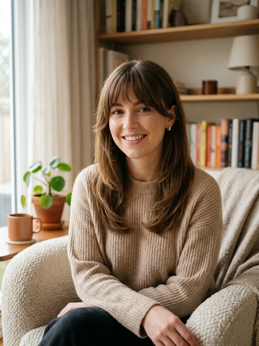 Bangs with Face Framing Layers