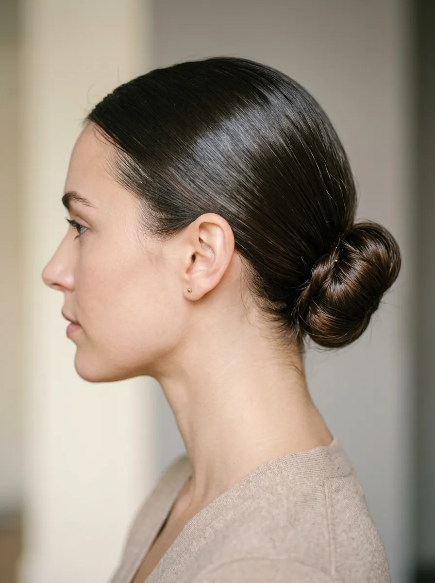 Slicked Back Bun for Fine Hair