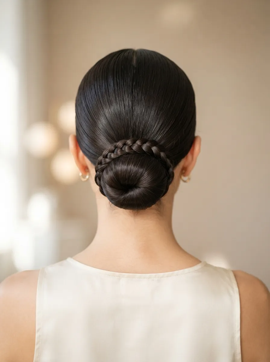 Braided Wrap Sleek Bun