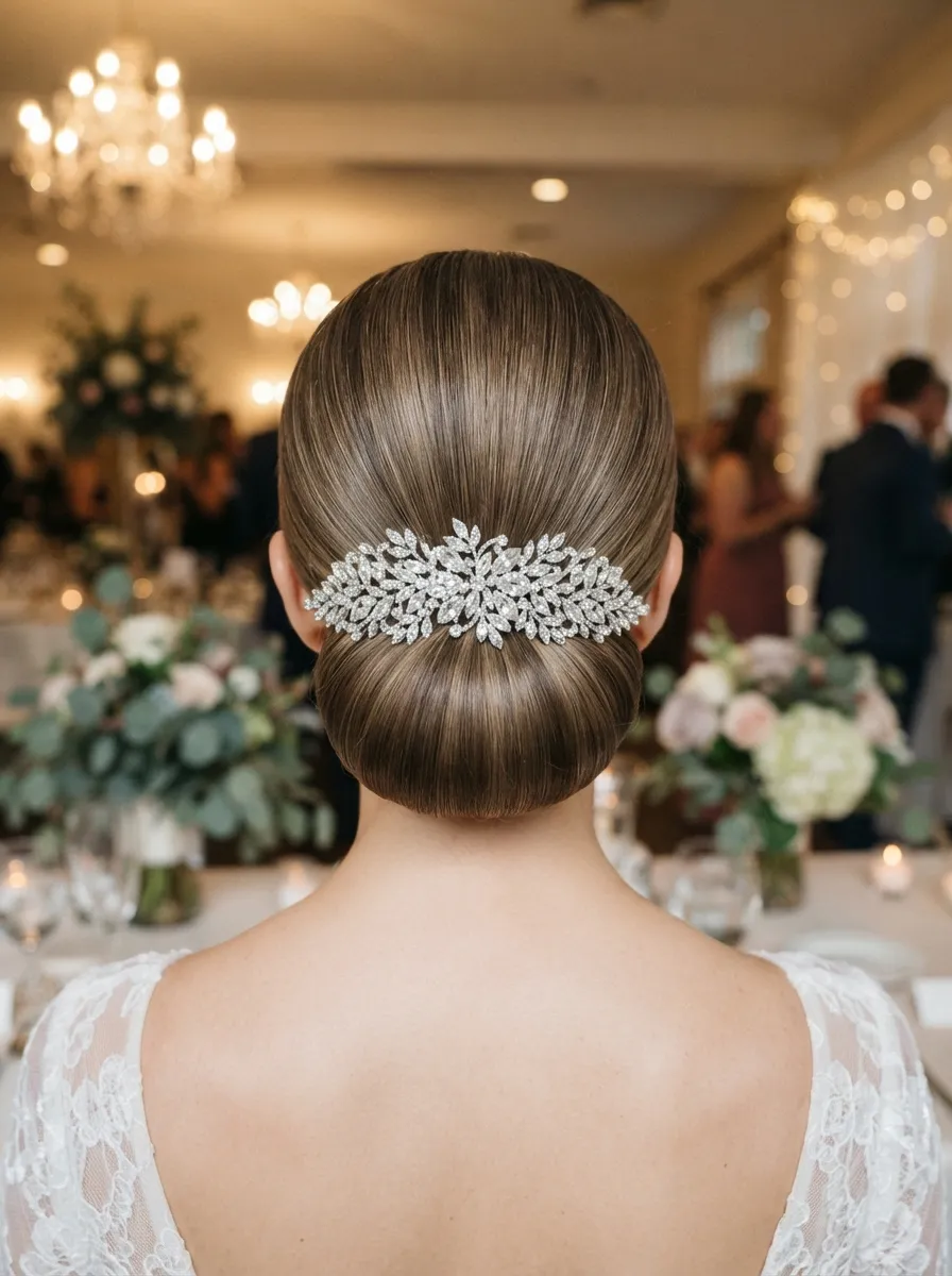 Sleek Bun With Statement Comb