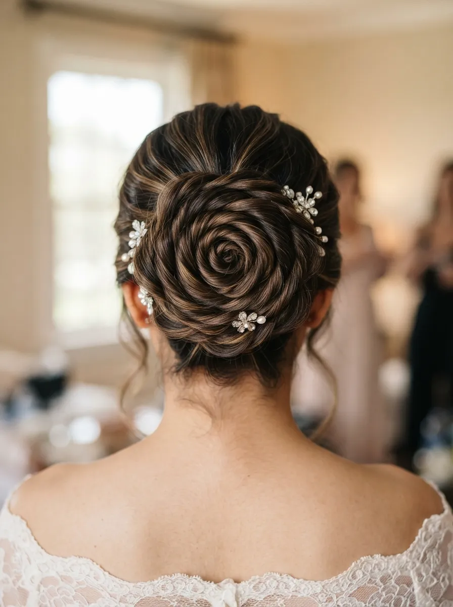 Bridal Rose Bun