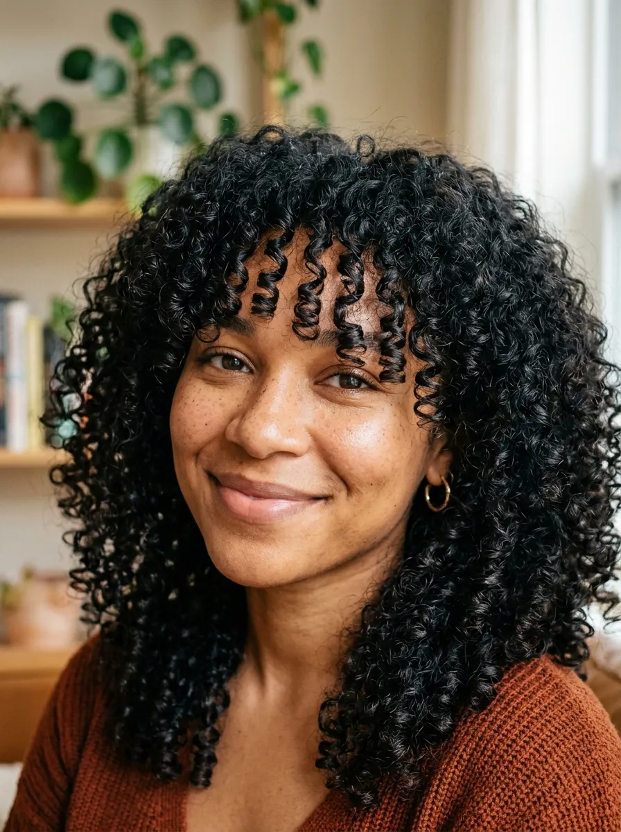 Curly Bangs For Naturally Textured Hair