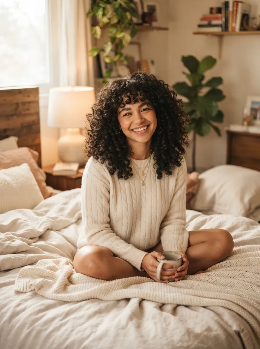 Korean Bangs For Curly Hair
