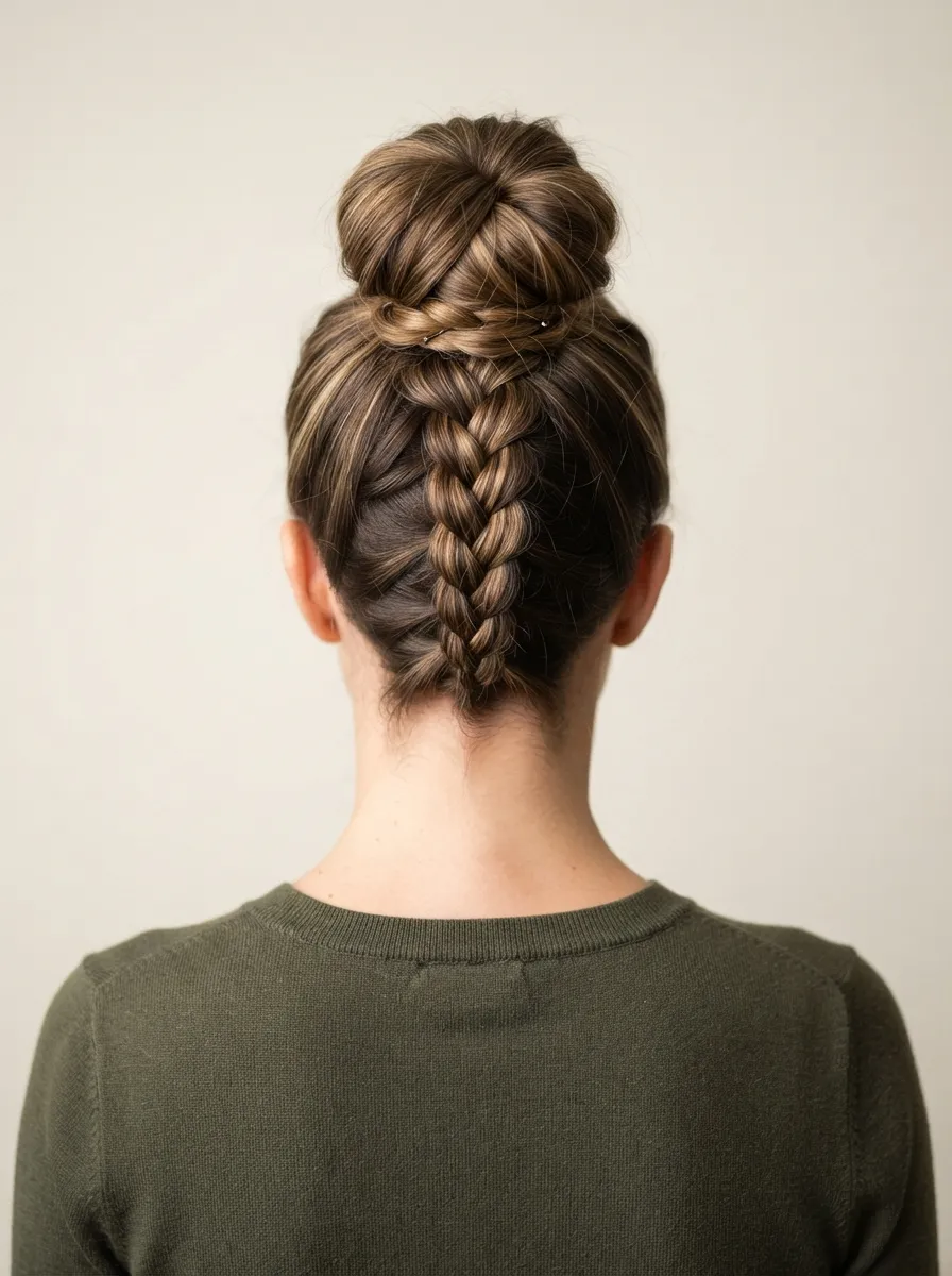 Braided Bun for Round Faces