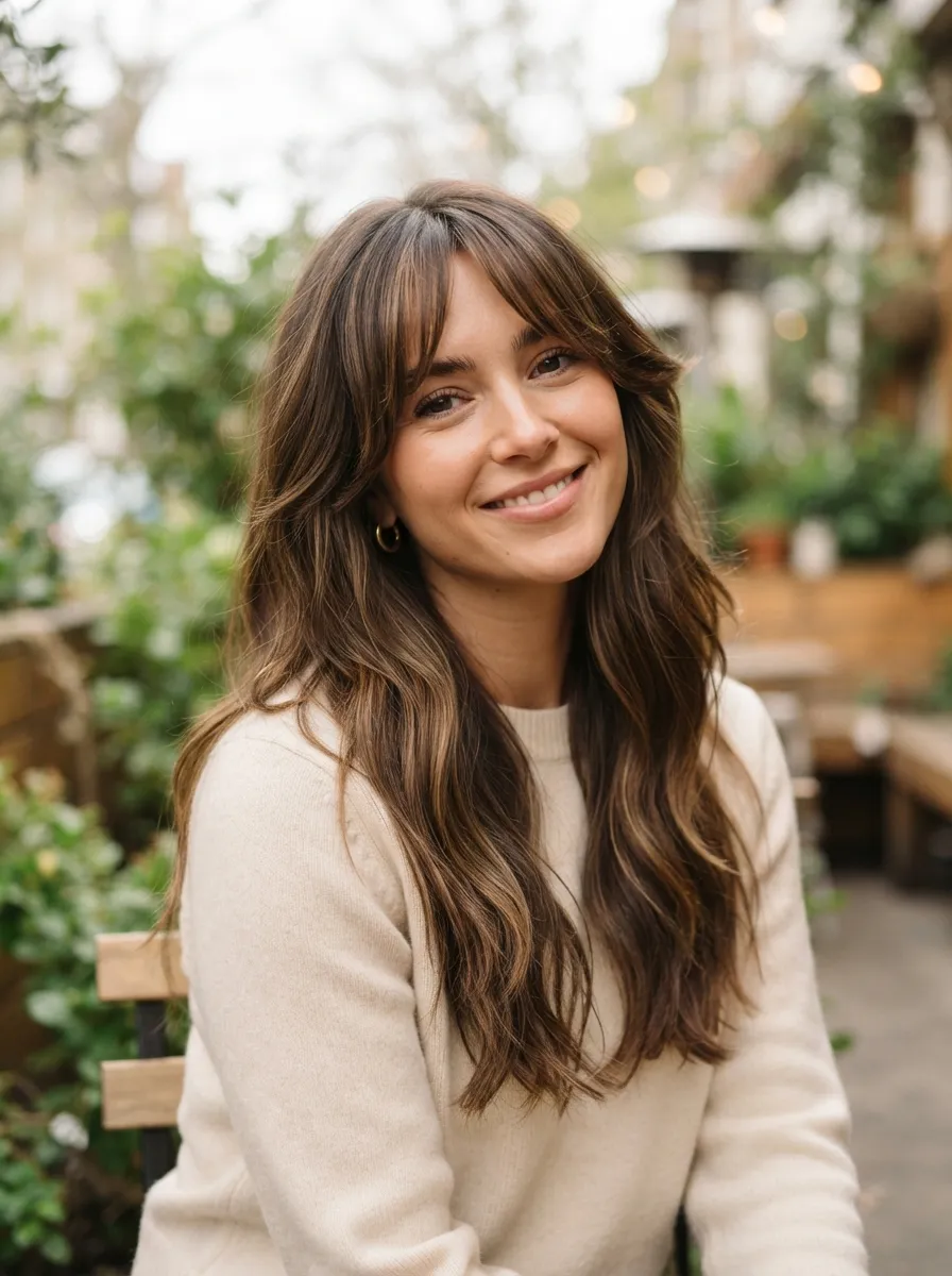 Long Wispy Bangs That Blend Into Layers