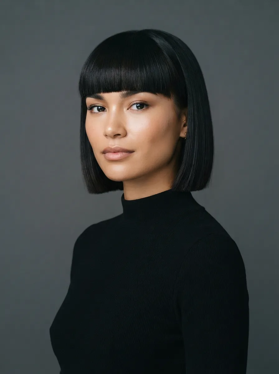 Blunt Bangs With A Bob
