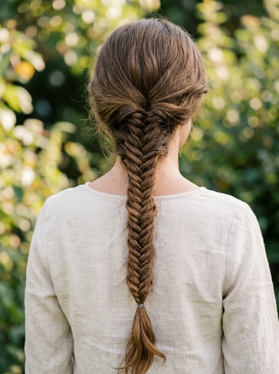 Fishtail Braid Down the Back